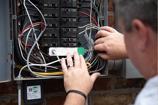 electrician working on panels