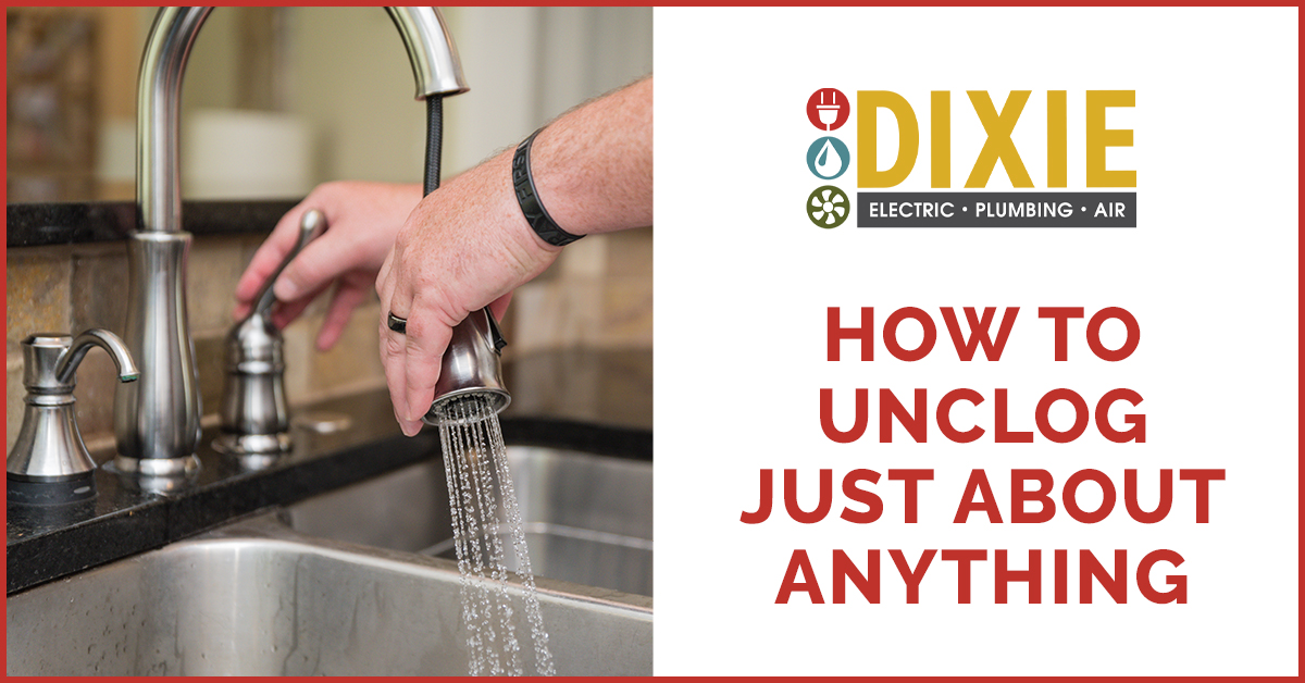 Dixie Electric, Plumbing & Air Technician Repairing A Clogged Sink